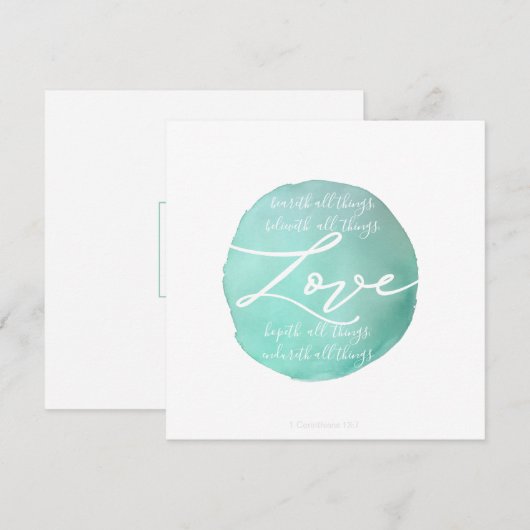 Eenvoudig ontwerp van religieuze waterverf bedankkaart (Voorkant / Achterkant)