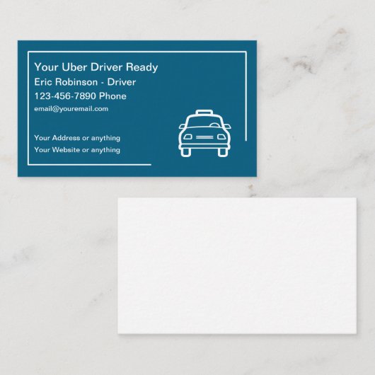 Eenvoudig ontwerp van Uber Driver Visitekaartjes (Voorkant / Achterkant)