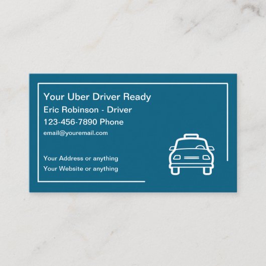 Eenvoudig ontwerp van Uber Driver Visitekaartjes (Voorkant)