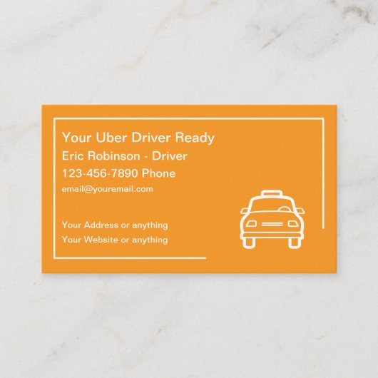Eenvoudig ontwerp van Uber Driver Visitekaartjes (Voorkant)