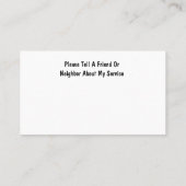 Eenvoudig ontwerp van Visitekaartjes voor thuisver (Achterkant)