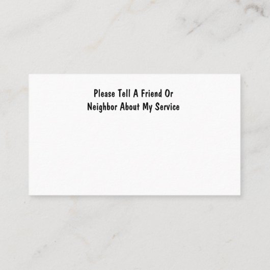 Eenvoudig ontwerp van Visitekaartjes voor thuisver (Achterkant)