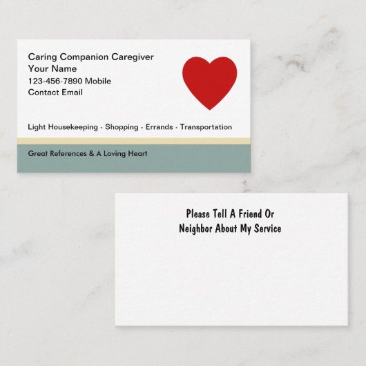 Eenvoudig ontwerp van Visitekaartjes voor thuisver (Voorkant / Achterkant)