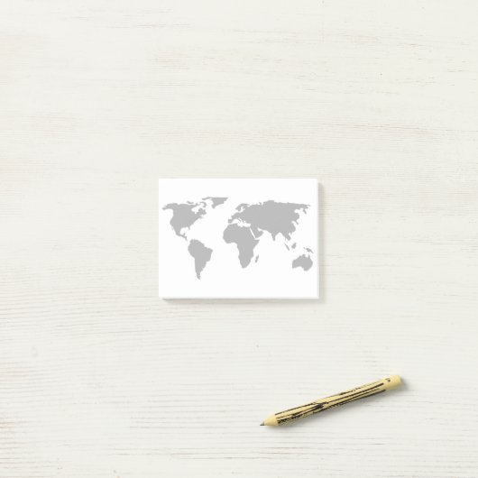 Eenvoudig ontwerp van Wereldkaart Post-it® Notes (Op bureau)