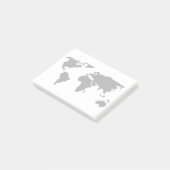 Eenvoudig ontwerp van Wereldkaart Post-it® Notes (Schuin)