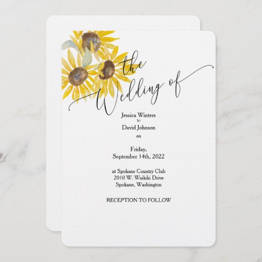 Eenvoudig ontwerp voor een uitnodiging voor een zo (Voorkant / Achterkant)