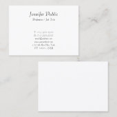 Eenvoudig ontwerp voor elegant modern kalligrafiek visitekaartje (Voorkant / Achterkant)