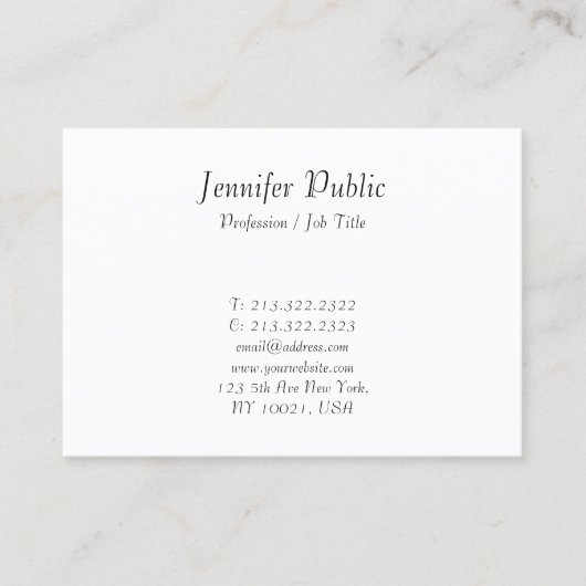 Eenvoudig ontwerp voor elegant modern kalligrafiek visitekaartje (Voorkant)