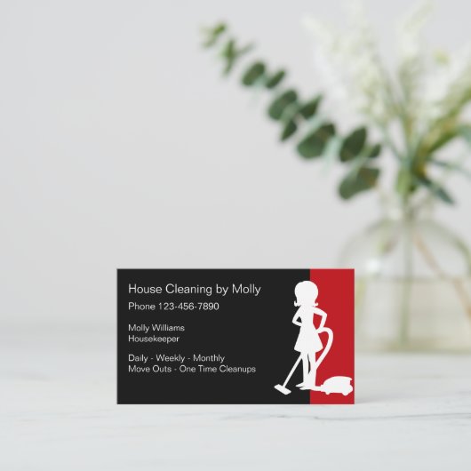Eenvoudig ontwerp voor het schoonmaken van het hui visitekaartje (Staand voorkant)