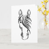 Eenvoudig ontwerp voor paardengezicht kaart (Gele Bloem)