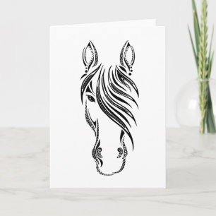 Eenvoudig ontwerp voor paardengezicht kaart