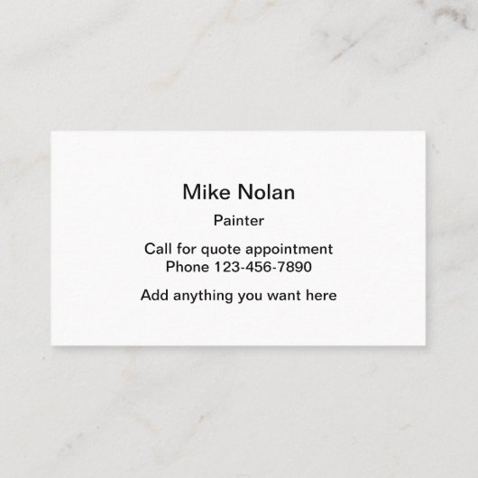 Eenvoudig ontwerp voor verf visitekaartje (Achterkant)