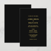 Eenvoudig ontwerp voor zwart-wit en goud - 3x5 Wed Kaart (Voorkant / Achterkant)