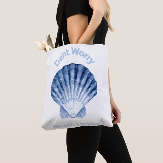 Eenvoudig ontwerp zeeschelp canvas tas (Dichtbij)