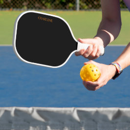 Eenvoudig ontwerp Zwart en Sinaasappel Pickleball Paddle