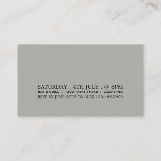 Eenvoudig ontwerptoelatingstabel informatiekaartje (Achterkant)