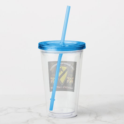 Eenvoudig ontworpen 1e Cavalry Division Gift Acryl Drinkbeker (Achterkant)