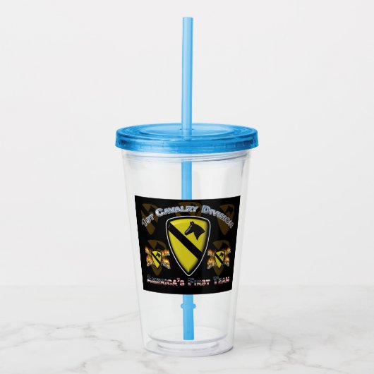 Eenvoudig ontworpen 1e Cavalry Division Gift Acryl Drinkbeker (Voorkant)