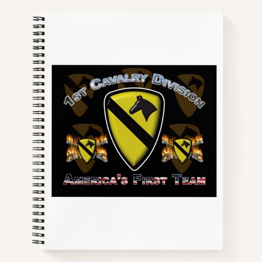 Eenvoudig ontworpen 1e Cavalry Division Gift Notitieboek (Voorkant)