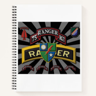 Eenvoudig ontworpen 75e Ranger Regiment Gift Notitieboek