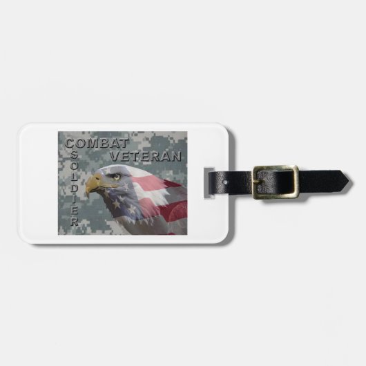 Eenvoudig ontworpen gevechtsveteraan bagagelabel (Voorkant horizontaal)