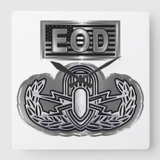 Eenvoudig ontworpen herdenkingsEOD Vierkante Klok (Voorkant)