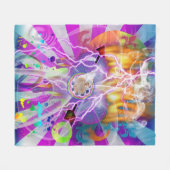 Eenvoudig ontworpen Surreal-kunstwerk met Wolf Fleece Deken (Voorkant (Horizontaal))