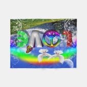 Eenvoudig ontworpen Surreal Peace and Love Art Fleece Deken (Voorkant (Horizontaal))