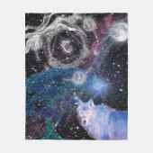 Eenvoudig ontworpen Surreal Wolf Art Fleece Deken (Voorkant)