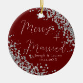 Eenvoudig onze eerste kerst als getrouwd keramisch ornament (Voorkant)