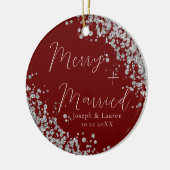 Eenvoudig onze eerste kerst als getrouwd keramisch ornament (Links)