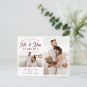 Eenvoudig onze eerste kerstman en Mrs Two Foto Aankondigingskaart (Staand voorkant)