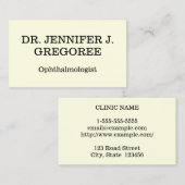 Eenvoudig oogheelkundig Visitekaartje (Voorkant / Achterkant)