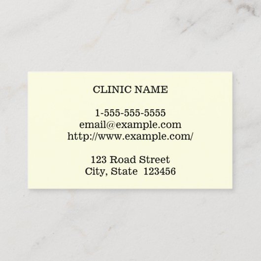 Eenvoudig oogheelkundig Visitekaartje (Achterkant)