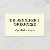 Eenvoudig oogheelkundig Visitekaartje (Voorkant)