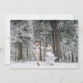 Eenvoudig ooit na bruiloft foto feestdagenkaart (Voorkant)