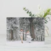 Eenvoudig ooit na bruiloft foto feestdagenkaart (Staand voorkant)