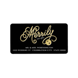 Eenvoudig Ooit na Curly Script Holiday-adres Etiket