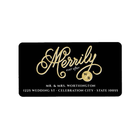 Eenvoudig Ooit na Curly Script Holiday-adres Etiket (Voorkant)