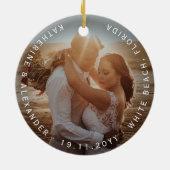 Eenvoudig Ooit na Curve Script-fotokerst Keramisch Ornament (Achterkant)