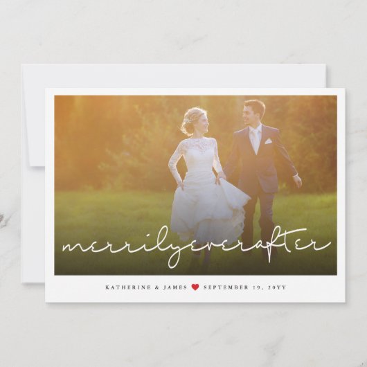 Eenvoudig Ooit na de kerstfeestfoto van het script Feestdagenkaart (Voorkant)