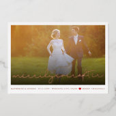 Eenvoudig Ooit na de kerstfeestfoto van het script Folie Feestdagenkaart (Voorkant)