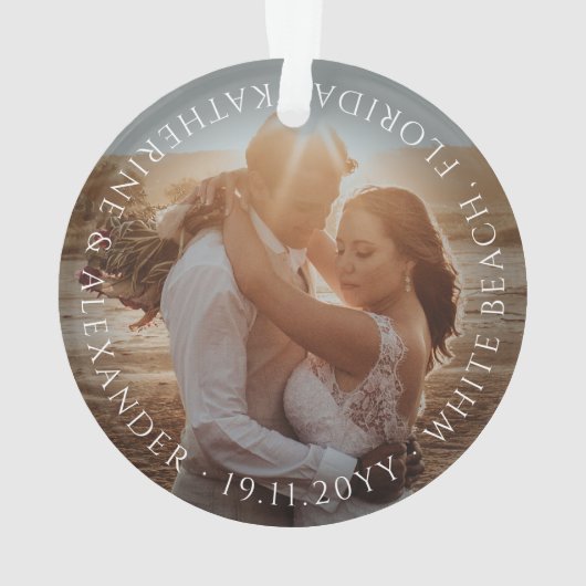 Eenvoudig ooit na de krullende kerstfoto ornament (achterkant)