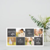 Eenvoudig ooit na een chromoardblok 4 Foto Feestdagenkaart (Staand voorkant)