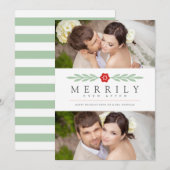 Eenvoudig ooit na eenvoudige Floral Pas getrouwd F Feestdagenkaart (Voorkant / Achterkant)