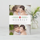 Eenvoudig ooit na eenvoudige Floral Pas getrouwd F Feestdagenkaart (Staand voorkant)