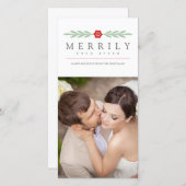 Eenvoudig ooit na eenvoudige moderne Pas getrouwd Feestdagenkaart (Voorkant / Achterkant)