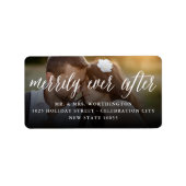 Eenvoudig ooit na feestdag bruiloft Foto adres Etiket (Voorkant)