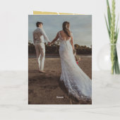 Eenvoudig ooit na gouden krullen foto-bruiloft feestdagen kaart (Achterkant)