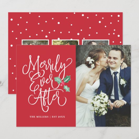Eenvoudig ooit na huwelijksfeestdag Foto Feestdagenkaart (Voorkant / Achterkant)